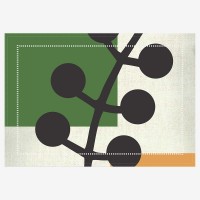 Kit 4 peças - Jogo Americano Dupla Face Linho - Estampa 59